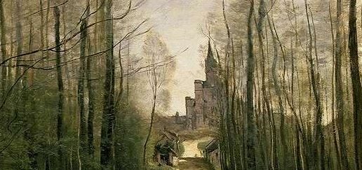Détail de L'Église de Marissel, Camille COROT (1866)